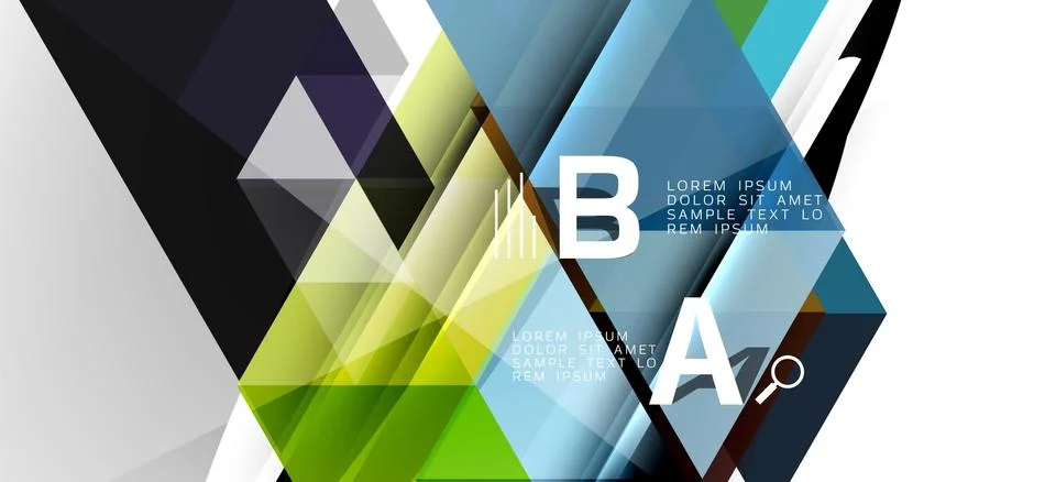 Abstract triangle pattern, colorful backdrop. Presentation template. Modern Stock Illustration