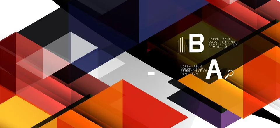 Abstract triangle pattern, colorful backdrop. Presentation template. Modern 스톡 일러스트