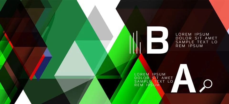 Abstract triangle pattern, colorful backdrop. Presentation template. Modern Illustrazione stock