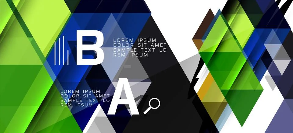 Abstract triangle pattern, colorful backdrop. Presentation template. Modern 스톡 일러스트