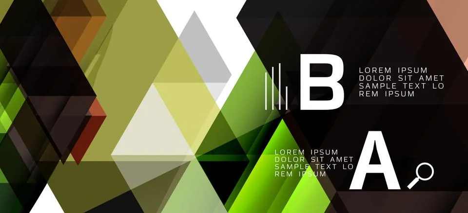 Abstract triangle pattern, colorful backdrop. Presentation template. Modern Stock Illustration