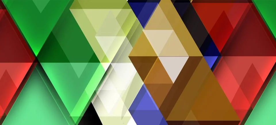 Abstract triangle pattern, colorful backdrop. Presentation template. Modern Stock Illustration