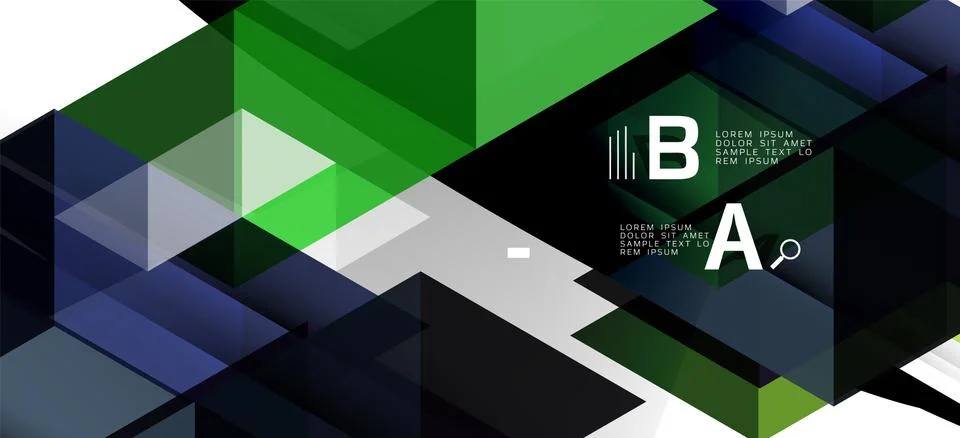 Abstract triangle pattern, colorful backdrop. Presentation template. Modern Illustrazione stock