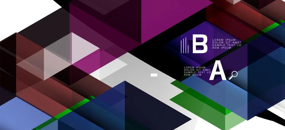 Abstract triangle pattern, colorful backdrop. Presentation template. Modern Stock Illustration