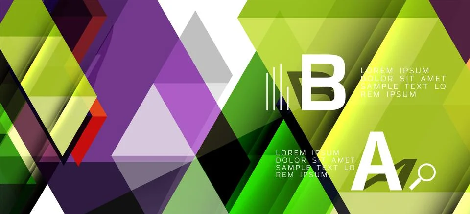 Abstract triangle pattern, colorful backdrop. Presentation template. Modern Illustrazione stock