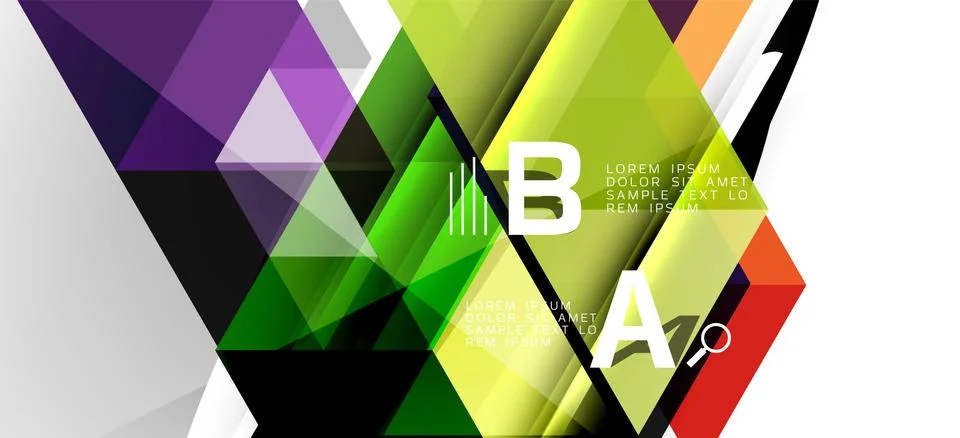 Abstract triangle pattern, colorful backdrop. Presentation template. Modern Stock Illustration