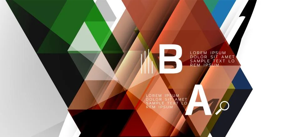 Abstract triangle pattern, colorful backdrop. Presentation template. Modern 스톡 일러스트