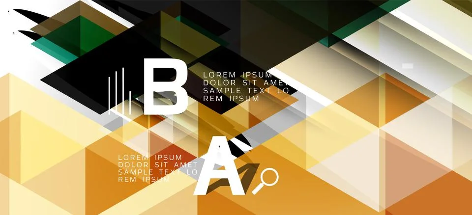 Abstract triangle pattern, colorful backdrop. Presentation template. Modern Illustrazione stock