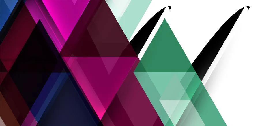Abstract triangle pattern, colorful backdrop. Presentation template. Modern Stock Illustration