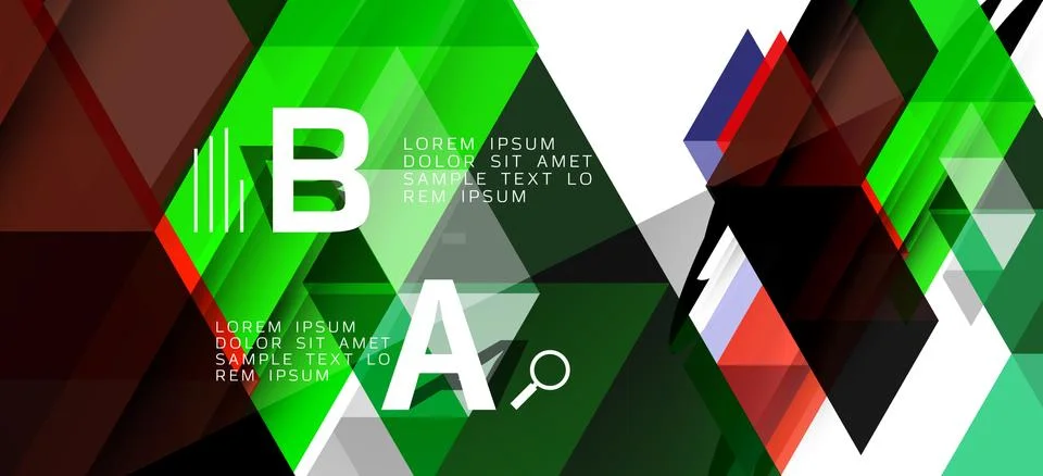 Abstract triangle pattern, colorful backdrop. Presentation template. Modern Stock Illustration