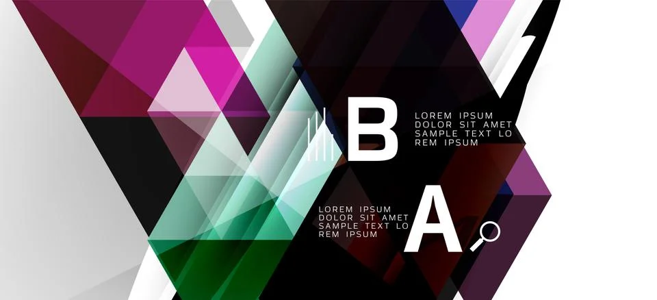 Abstract triangle pattern, colorful backdrop. Presentation template. Modern Stock Illustration