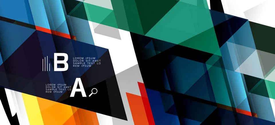 Abstract triangle pattern, colorful backdrop. Presentation template. Modern Stock Illustration