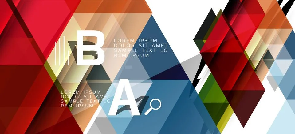Abstract triangle pattern, colorful backdrop. Presentation template. Modern Illustrazione stock