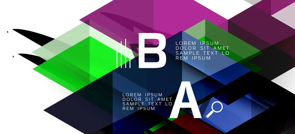 Abstract triangle pattern, colorful backdrop. Presentation template. Modern Stock Illustration