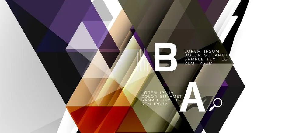 Abstract triangle pattern, colorful backdrop. Presentation template. Modern Stock Illustration