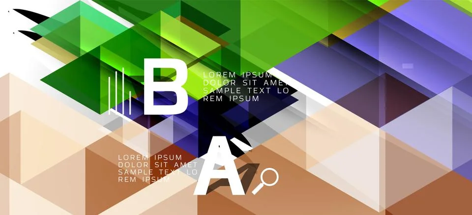 Abstract triangle pattern, colorful backdrop. Presentation template. Modern 스톡 일러스트