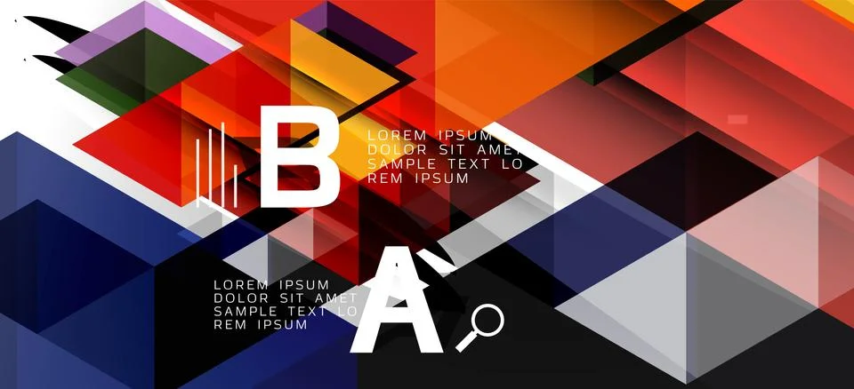 Abstract triangle pattern, colorful backdrop. Presentation template. Modern Stock Illustration