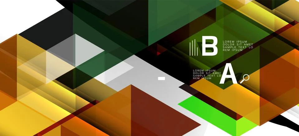 Abstract triangle pattern, colorful backdrop. Presentation template. Modern Illustrazione stock