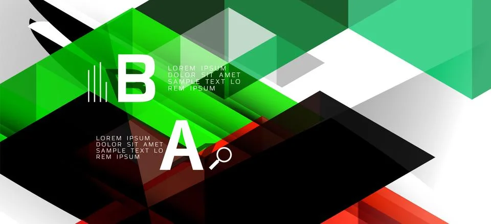 Abstract triangle pattern, colorful backdrop. Presentation template. Modern Stock Illustration