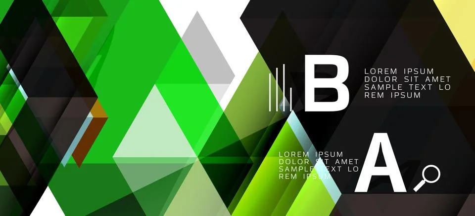 Abstract triangle pattern, colorful backdrop. Presentation template. Modern Stock Illustration