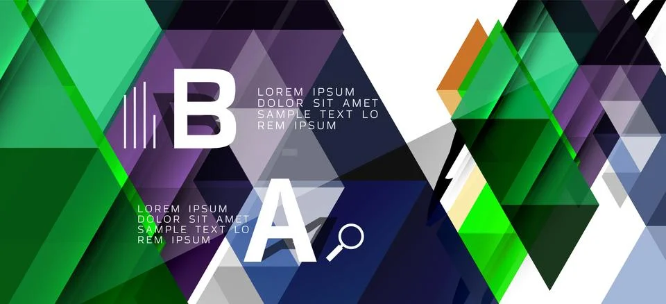 Abstract triangle pattern, colorful backdrop. Presentation template. Modern 스톡 일러스트