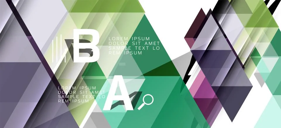 Abstract triangle pattern, colorful backdrop. Presentation template. Modern Stock Illustration