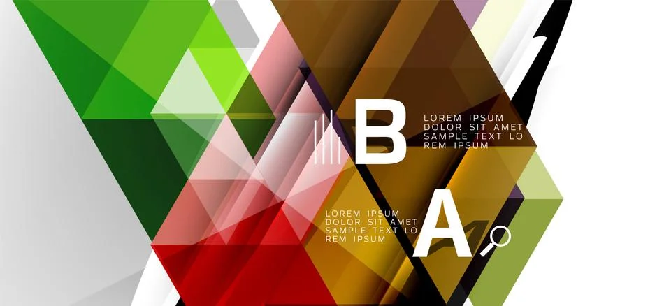 Abstract triangle pattern, colorful backdrop. Presentation template. Modern Illustrazione stock
