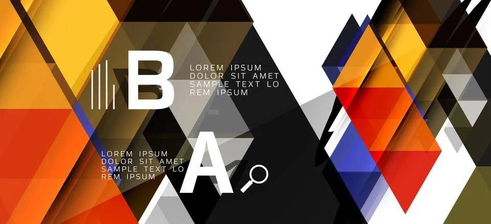 Abstract triangle pattern, colorful backdrop. Presentation template. Modern Stock Illustration