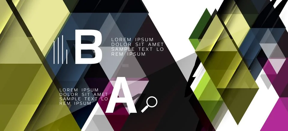 Abstract triangle pattern, colorful backdrop. Presentation template. Modern Stock Illustration