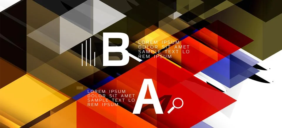 Abstract triangle pattern, colorful backdrop. Presentation template. Modern Stock Illustration