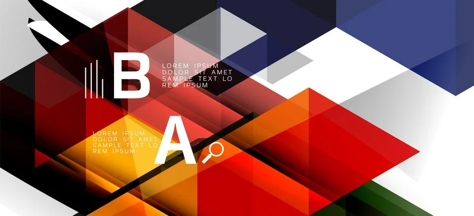 Abstract triangle pattern, colorful backdrop. Presentation template. Modern Illustrazione stock