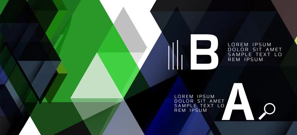 Abstract triangle pattern, colorful backdrop. Presentation template. Modern Illustrazione stock