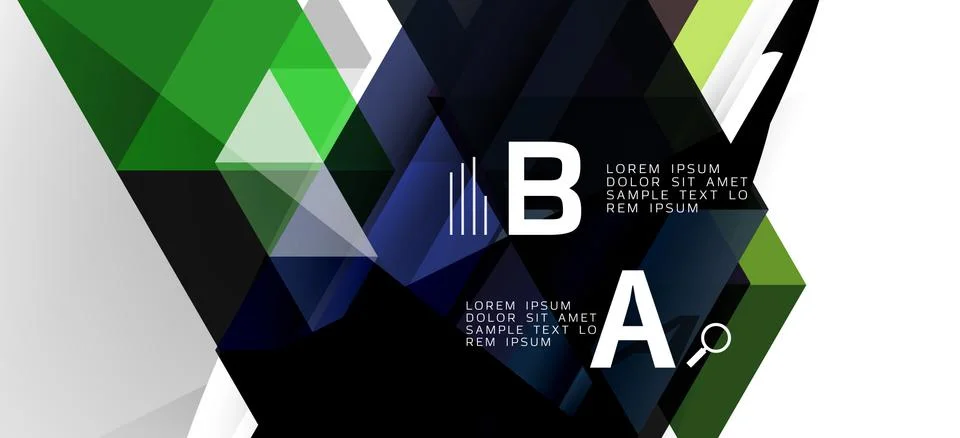 Abstract triangle pattern, colorful backdrop. Presentation template. Modern Stock Illustration