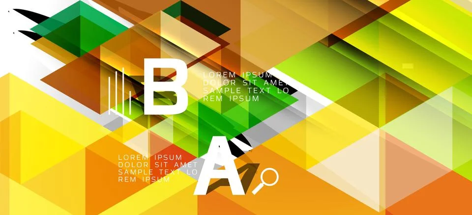 Abstract triangle pattern, colorful backdrop. Presentation template. Modern Stock Illustration