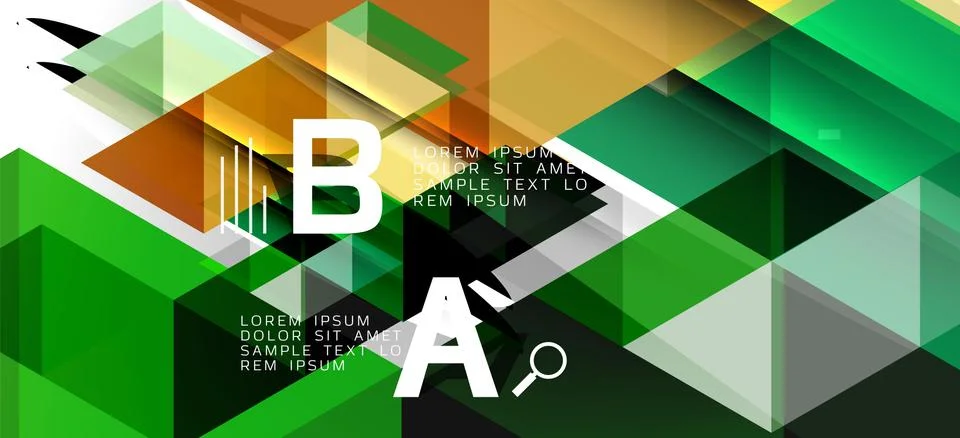 Abstract triangle pattern, colorful backdrop. Presentation template. Modern Stock Illustration