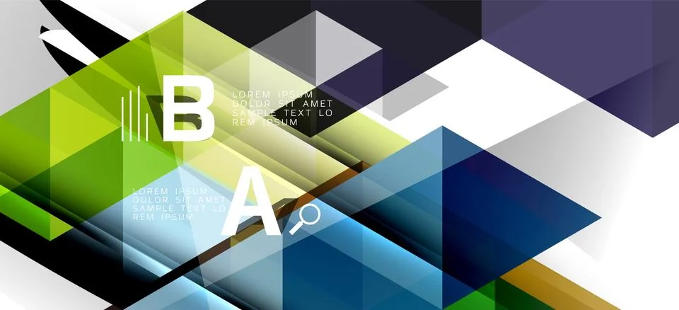 Abstract triangle pattern, colorful backdrop. Presentation template. Modern Stock Illustration
