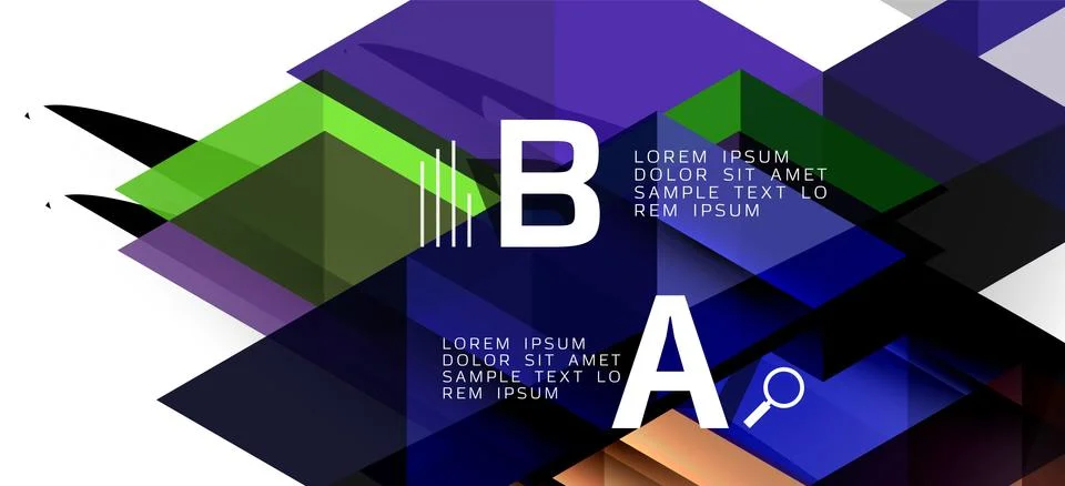 Abstract triangle pattern, colorful backdrop. Presentation template. Modern Stockillustratie