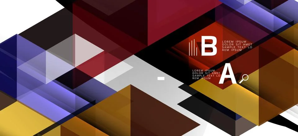 Abstract triangle pattern, colorful backdrop. Presentation template. Modern Illustrazione stock