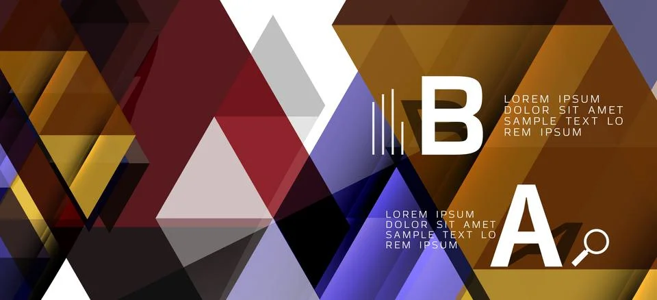 Abstract triangle pattern, colorful backdrop. Presentation template. Modern 스톡 일러스트