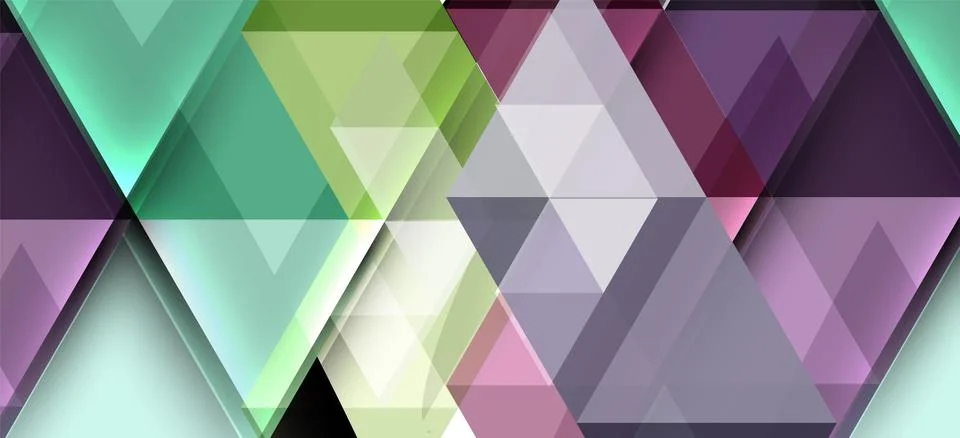 Abstract triangle pattern, colorful backdrop. Presentation template. Modern Stock Illustration