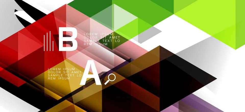Abstract triangle pattern, colorful backdrop. Presentation template. Modern Illustrazione stock
