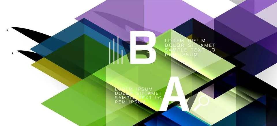 Abstract triangle pattern, colorful backdrop. Presentation template. Modern Stock Illustration