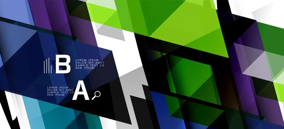 Abstract triangle pattern, colorful backdrop. Presentation template. Modern Stock Illustration