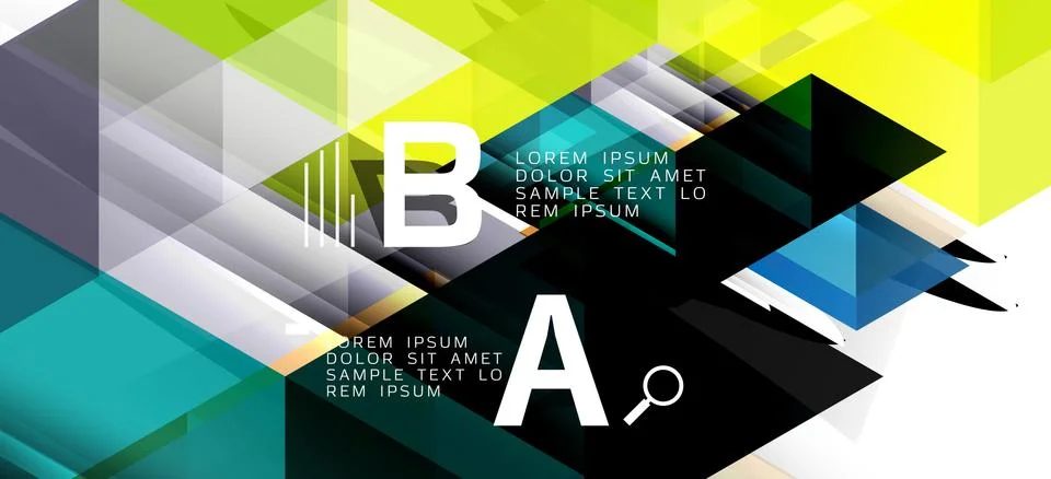 Abstract triangle pattern, colorful backdrop. Presentation template. Modern Illustrazione stock