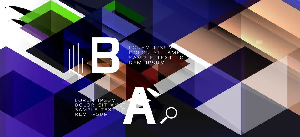 Abstract triangle pattern, colorful backdrop. Presentation template. Modern Stock Illustration