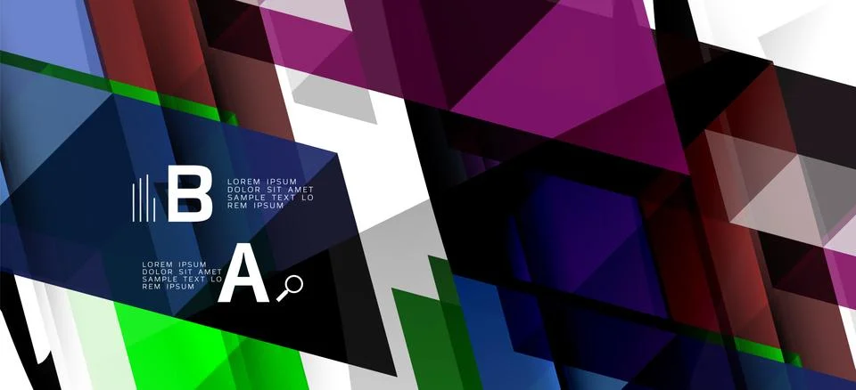 Abstract triangle pattern, colorful backdrop. Presentation template. Modern Stock Illustration