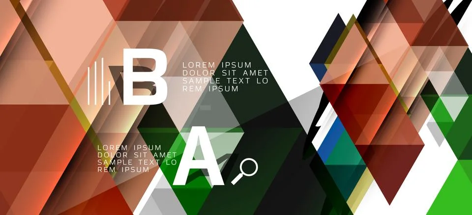 Abstract triangle pattern, colorful backdrop. Presentation template. Modern Stock Illustration