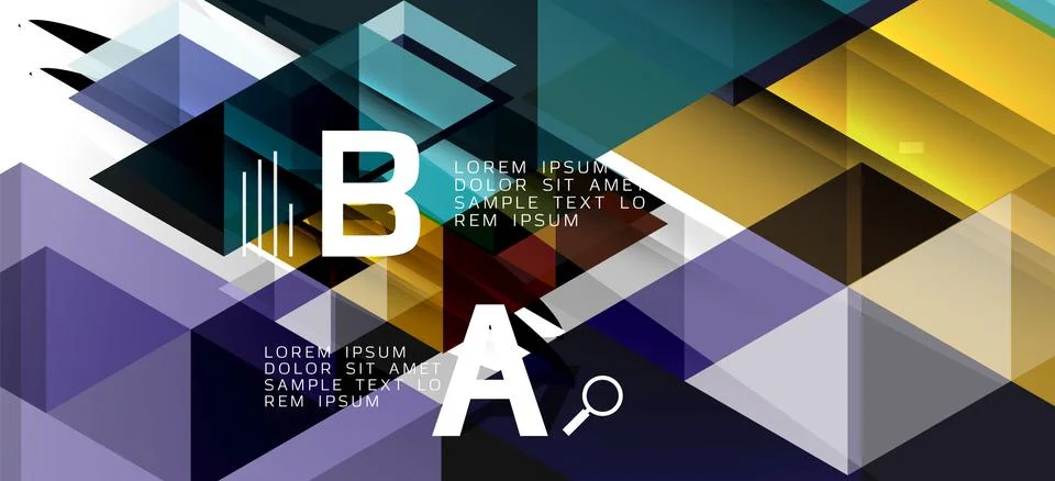 Abstract triangle pattern, colorful backdrop. Presentation template. Modern 스톡 일러스트