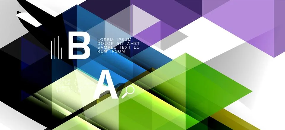 Abstract triangle pattern, colorful backdrop. Presentation template. Modern Stock Illustration