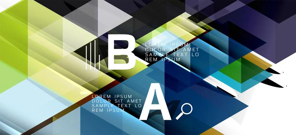 Abstract triangle pattern, colorful backdrop. Presentation template. Modern Stockillustratie